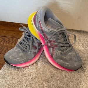 Asics Women's Gray and Pink Athletic Shoes
